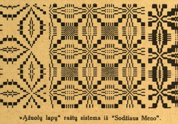 Rašto schema iš knygos „Sodžiaus menas. „Rinktiniai“ audiniai“. Moteris.-1928, nr. 6-7, p. 1.
