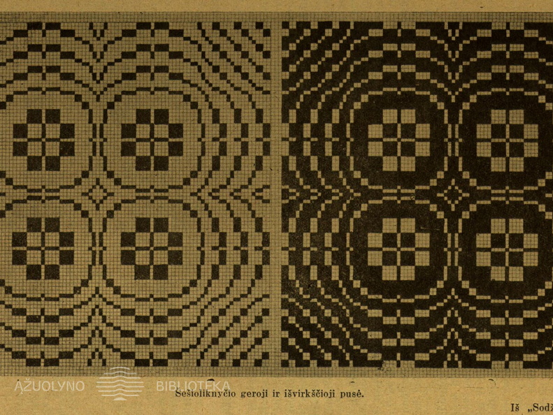 Rašto schema iš knygos „Sodžiaus menas. „Rinktiniai“ audiniai“. Moteris.-1928, nr. 8-9, p. 18.