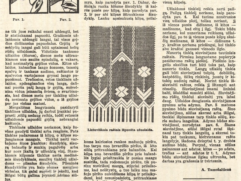 Tautinio stiliaus tinklinės užuolaidos. Jaunasis ūkininkas.-1938, nr. 38, p. 597