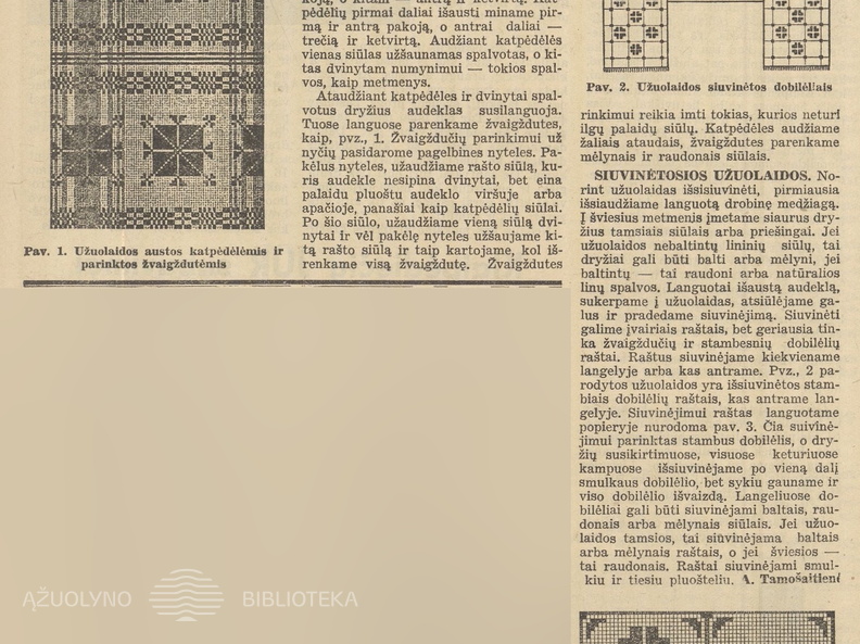 Tautinio stiliaus austinės užuolaidos. Jaunasis ūkininkas.-1939, nr. 3, p. 37.