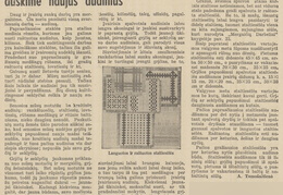 Tautinio stiliaus austos staltiesėlės. Jaunasis ūkininkas.-1937, nr. 23, p. 357.