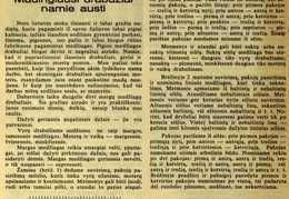 Patarimai, kaip išsiausti medžiagos drabužiams. Moteris.-1938, nr. 9, p. 170.