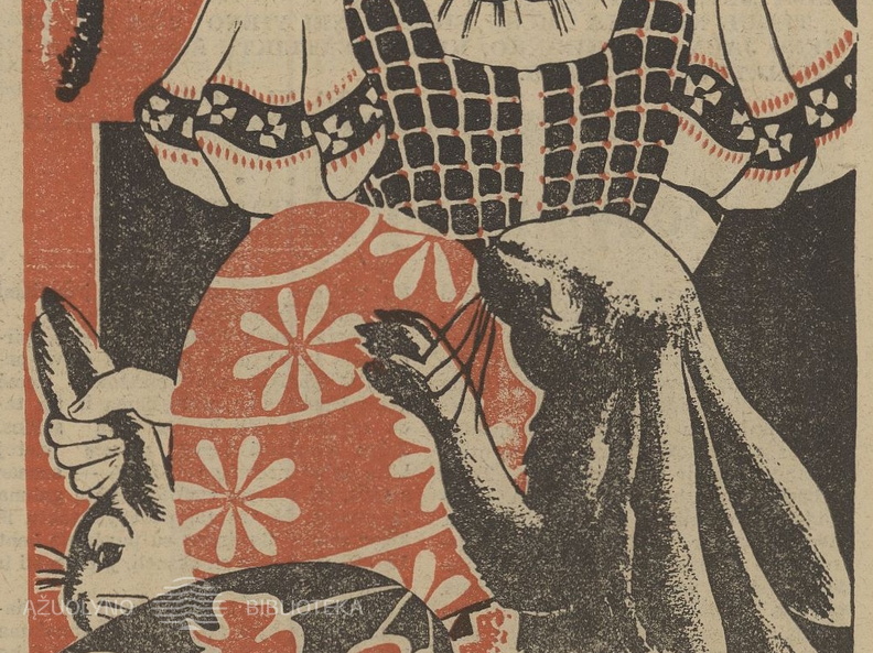 Mergaitė stilizuotais tautiniais drabužiais. Jaunasis ūkininkas.-1939, nr. 13, p. titulinis.