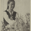 Mergina su tautiniais drabužiais. Jaunasis ūkininkas.-1940. nr. 24, p. titulinis.