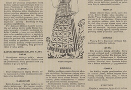 Tamošaičio straipsnis apie kapsių tautinį kostiumą. Jaunasis ūkininkas.-1938, nr. 9, p. 135.