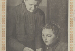 Mezgimo pamoka kursuose. Jaunasis ūkininkas.-1940. nr. 7, p. titulinis.