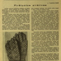 Pirštuotų pirštinių mezgimas. Moteris.-1939, nr. 23-24, p. 310.
