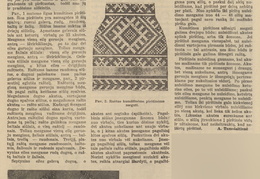 Kumštinių raštuotų pirštinių mezgimas. Jaunasis ūkininkas.-1939, nr. 28, p. 436.