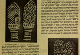 Kumštinių raštuotų pirštinių mezgimas. Moteris.-1939, nr. 22, p. 293.