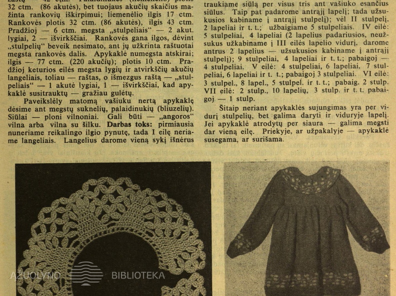 Vaikiška suknelė puošta tradiciniu ornamentu. Moteris.-1939, nr. 2, p. 25.