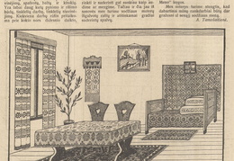 Tautinio stiliaus sodžiaus seklyčia. Jaunasis ūkininkas.-1934, nr. 52, p. 274.