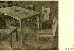 Seklyčios baldai iš Namų pramonės parodos. Moteris.-1933, nr. 6, p. 89.