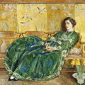 Childe Hassam. Žalia suknelė. 1936 m.