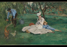 Eduaras Manė. Monė šeima savo sode Aržantėjuje. 1874 m.