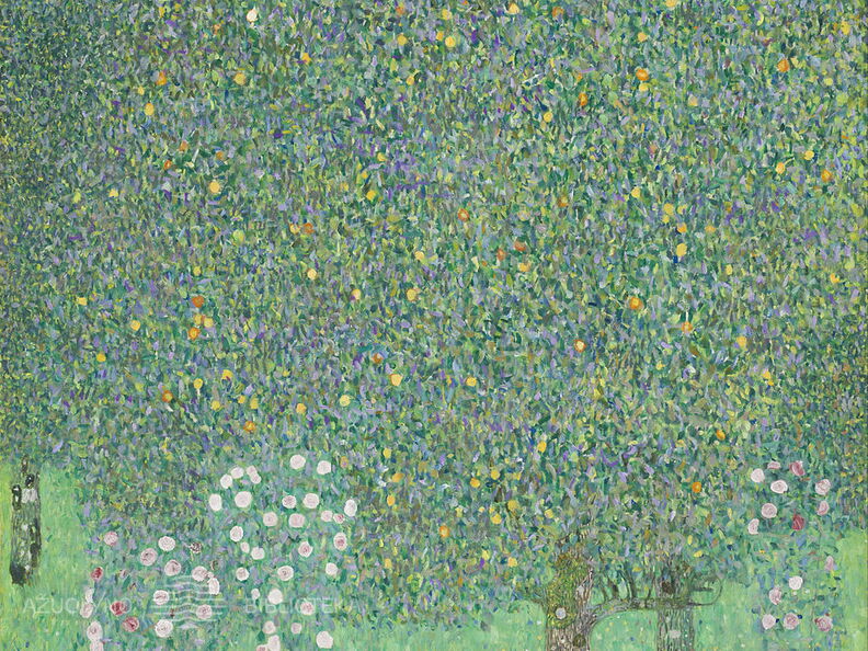 Gustavas Klimtas. Rožių krūmai po medžiais. Apie 1905 m.