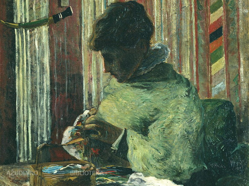 Polis Gogenas. Siuvinėtoja. 1880 m.