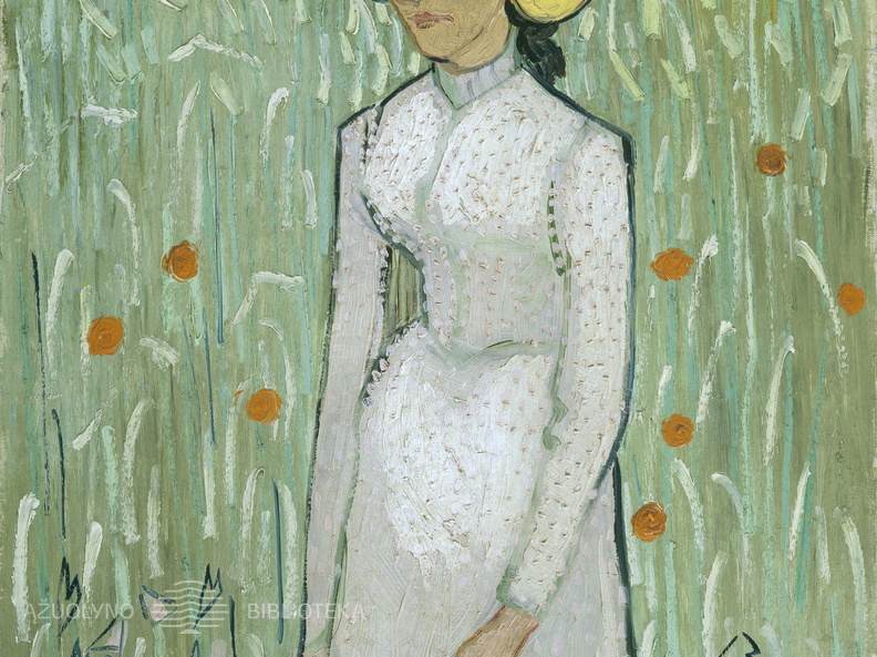Vincentas van Gogas. Baltai apsirengusi mergina. 1890 m.