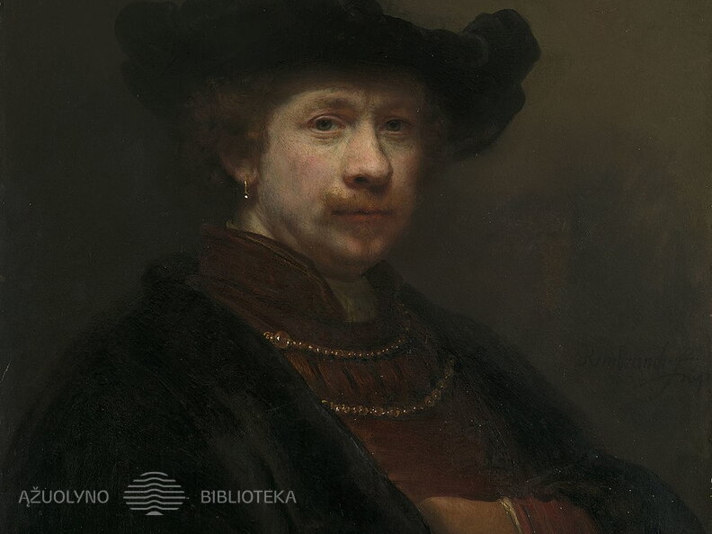 Rembrantas. Autoportretas su plokščia skrybėle. 1642 m.