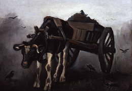 Vincentas van Gogas. Vežimas su juodu jaučiu. 1884 m.