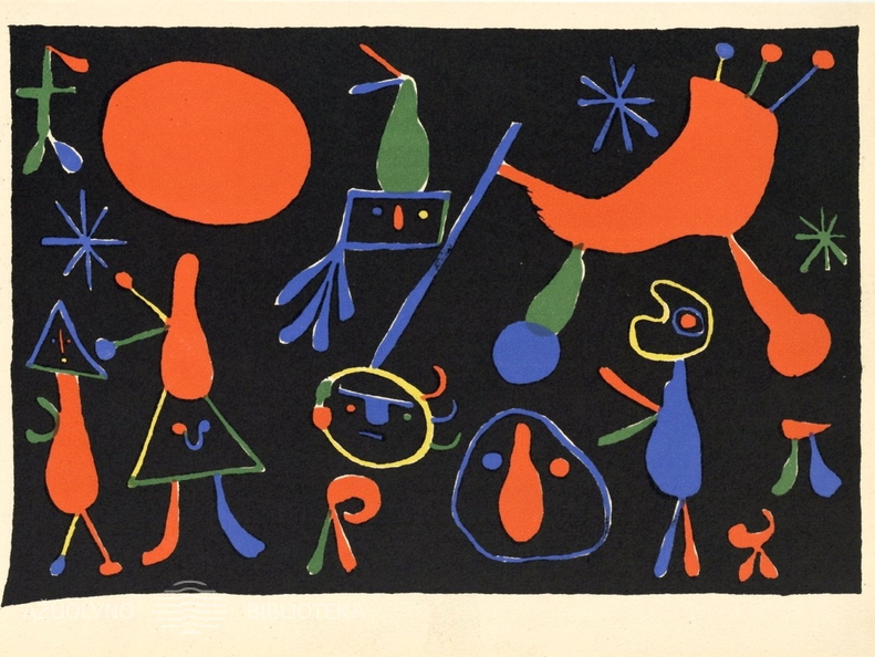 Žoanas Mirò. Simboliai juodame fone. 1948 m.