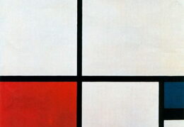 Pitas Mondrianas. Kompozicija N. 1 su raudona ir mėlyna. 1931 m.
