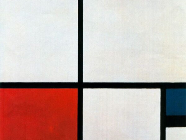 Pitas Mondrianas. Kompozicija N. 1 su raudona ir mėlyna. 1931 m.