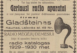 „Šių laikų Kalėdos visai neįmanomos be radio. Tai lyg stalas be užkandžio.“ Sekmadienis.-1929, nr. 51, p. 11.