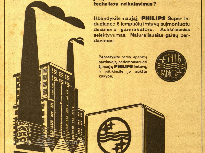 „Radio Philips 1932.“ Bangos.-1932, nr. 6, p. nenumeruotas.