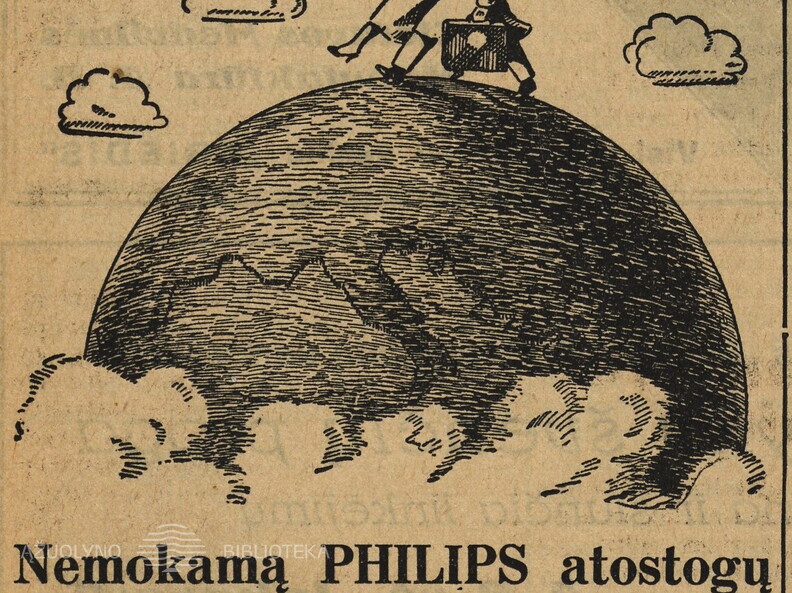 Galima laimėti „nemokamą Philips atostogų kelionę ir litų 1000.“ Ūkininko patarėjas.-1937, nr. 12, p. 12.