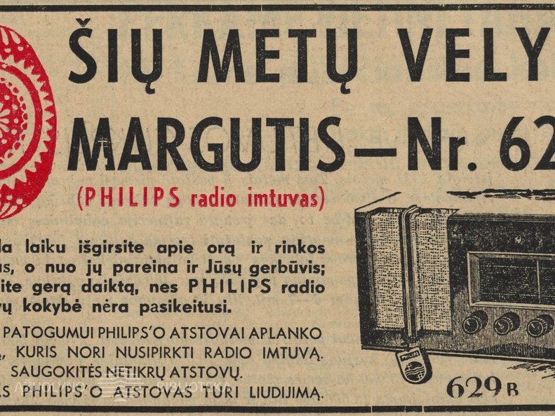 „Šių metų Velykų margutis – Nr. 629 B.“ Ūkininko patarėjas.-1940, nr. 12, p. 22.