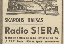 „Skardus balsas. Radio Siera“. Ūkininko patarėjas.-1938, nr. 43, p. 23.