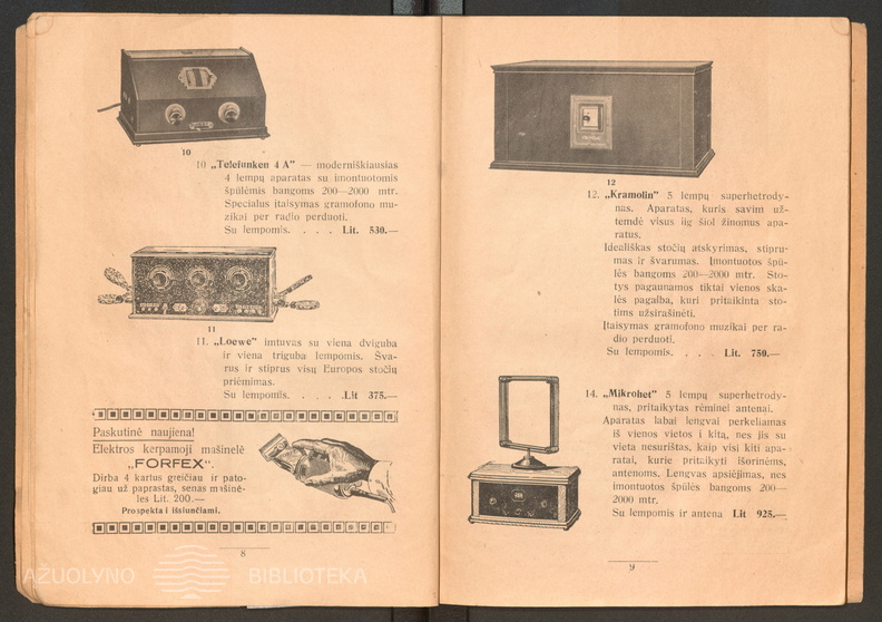 Gladšteinas, H.-Iliustruotas radio-katalogas.-Kaunas, 1929, p. 8-9.jpg
