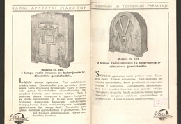 Radio aparatų „Marconi“ 1934 metams katalogas. – Kaunas: generalinis atstovas Lietuvai J. Sakalauskas, [1934].