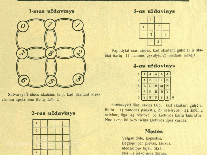 Skilties „Pramogėlės“ nauji uždaviniai. Žiburėlis.-1934, nr. 4, p. 15.