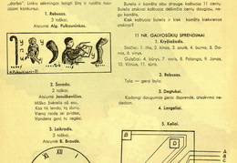 Skilties „Laisvajai valandėlei“ nauji galvosūkiai ir nr. 11 užduočių sprendimai. Žiburėlis.-1937, nr. 12, p. 25.