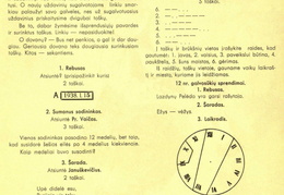 Skilties „Laisvajai valandėlei“ nauji galvosūkiai ir nr. 12 užduočių sprendimai. Žiburėlis.-1938, nr. 1, p. 13.