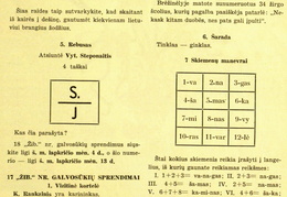 Skilties „Laisvajai valandėlei“ nauji galvosūkiai ir nr. 17 užduočių sprendimai. Žiburėlis.-1939, nr. 19, p. 161.
