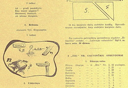 Skilties „Laisvajai valandėlei“ nauji galvosūkiai ir nr. 3 užduočių sprendimai. Žiburėlis.-1940, nr. 5, p. 89.