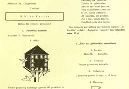 Skilties „Laisvajai valandėlei“ nauji galvosūkiai ir nr. 5 užduočių sprendimai. Žiburėlis.-1940, nr. 7, p. 121.