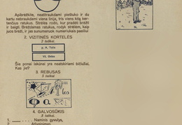 Skilties „Laisvajai valandėlei“ nauji galvosūkiai. Žiburėlis.-1941, nr. 3, p. 49.
