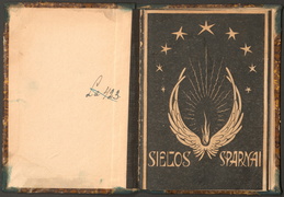 Eilėraščių rinkinio viršelis. Biržys, Petras (Liudiškietis). „Sielos sparnai“ – Kaunas: „M. Sokolauski’o“ sp., 1919.