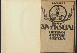 Knygos viršelis. Akiras. „Lietuvos miestai ir miesteliai. Anykščiai“ – Kaunas: išleido Vl. Dagilis, nr. 3, 1928.