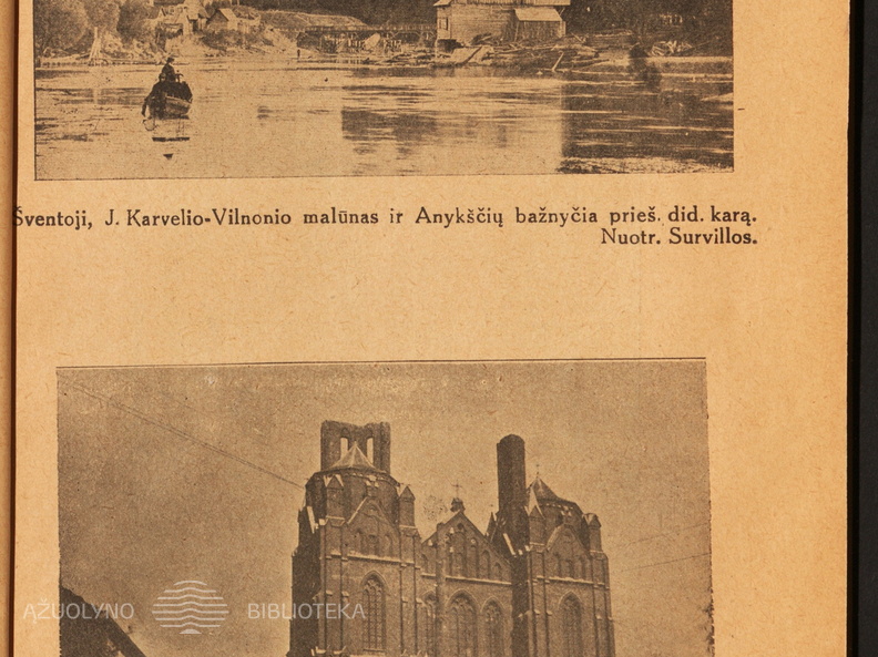 Anykščių bažnyčia. Akiras. „Lietuvos miestai ir miesteliai. Anykščiai“ – Kaunas: išleido Vl. Dagilis, nr. 3, 1928, p. 13.