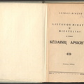 Knygos titulinis puslapis. Akiras-Biržys. „Lietuvos miestai ir miesteliai. Kėdainių apskritis – Kėdainiai: Movšovičiaus ir Kagano sp., t. 3, 1934.