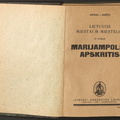 Knygos viršelis. Akiras-Biržys. „Lietuvos miestai ir miesteliai. Marijampolės apskritis“ – Kaunas-Marijampolė: „Dirvos“ b-vės leidinys, t. 6, 1937.