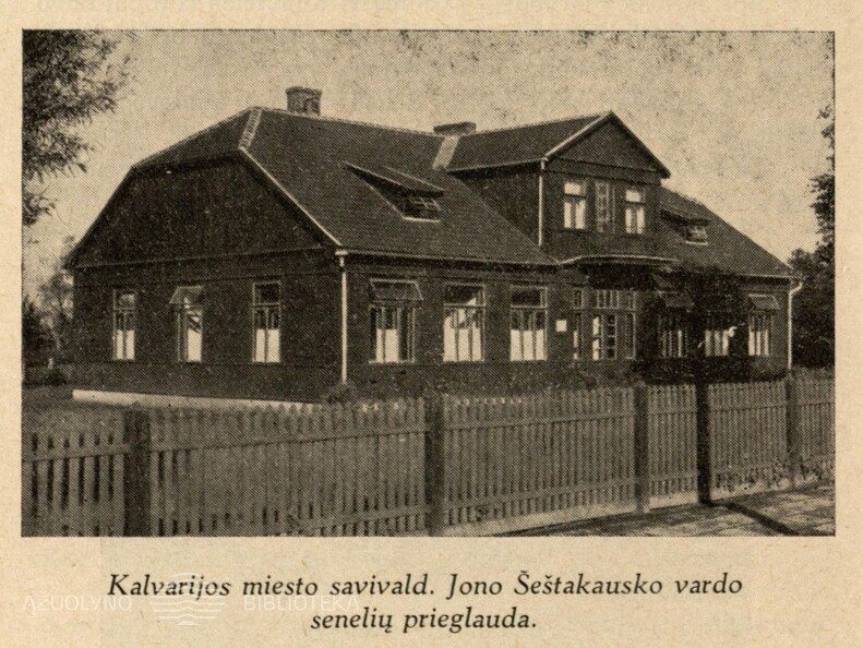 Kalvarijos senelių prieglauda. Akiras-Biržys. „Lietuvos miestai ir miesteliai. Marijampolės apskritis“ – Kaunas-Marijampolė: „Dirvos“ b-vės leidinys, t. 6, 1937, p. 270.