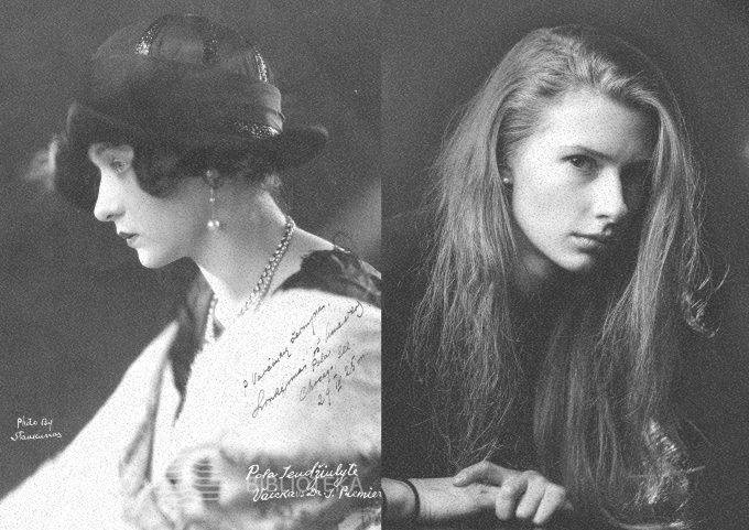 Polės Tendžiulytės ir aktorės Robertos Sirgedaitės nuotraukų koliažas