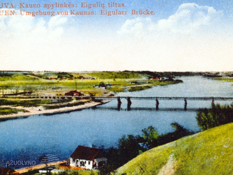Vokiečių kariuomenės I pasaulinio karo metais pastatytas medinis tiltas ties Eiguliais