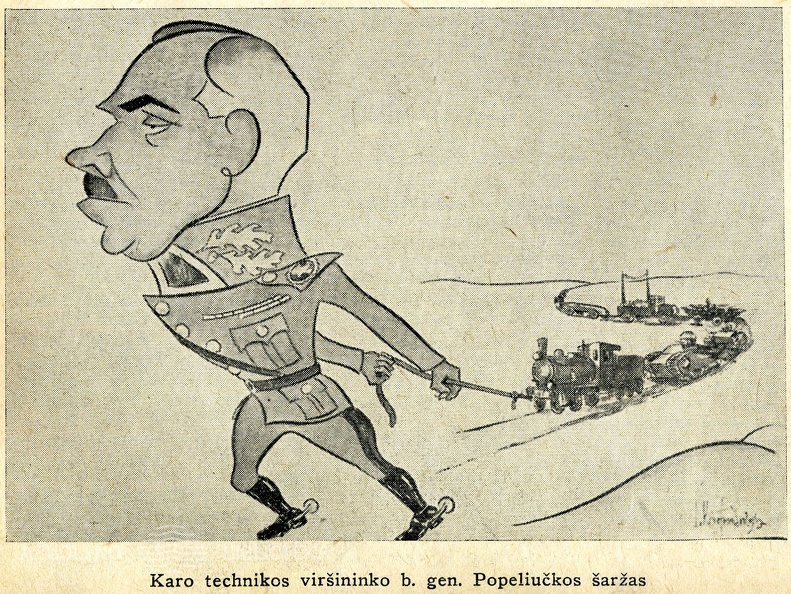 Karo technikos viršininko b. gen. Popeliučkos šaržas