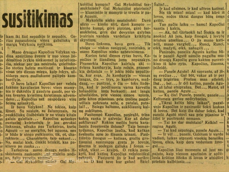 Feljetonas „Velykinis susitikimas“